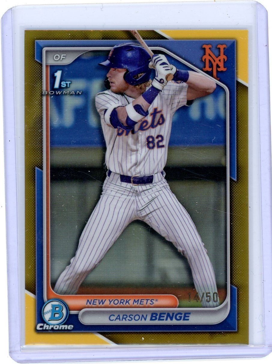 2024 Bowman Draft Carson Benge 1st Chrome Gold Refractor /50 Mets