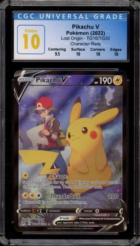 Pokemon Pikachu V Lost Origin Trainer Gallery Full Art #TG16 CGC 10 Pristine