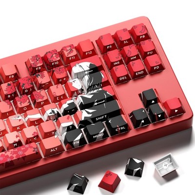 XVX Japanese Anime Keycaps, Double Shot PBT Keycap Set, Shine Through Keyboar...