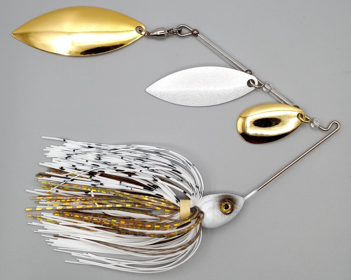 Custom Spinnerbait ~ Gold Shiner ~ 3/4 oz Triple Blade Bait Ball