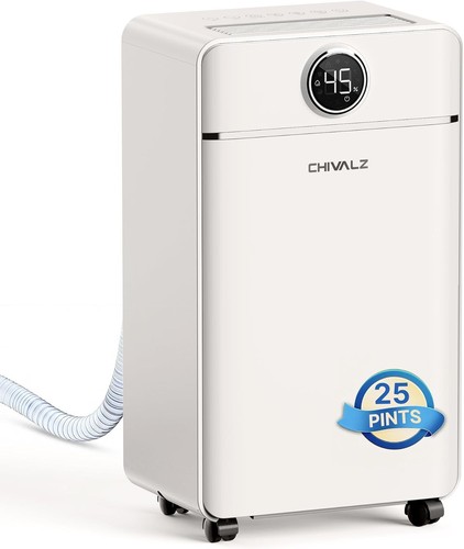 CHIVALZ 12L/24H Dehumidifiers for Home, Bedroom & Bathroom, LED Display and 24H