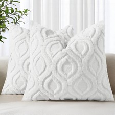 decorUhome Spring Throw Pillow Covers 18x18 Inch 18" x Pack of 2 , White