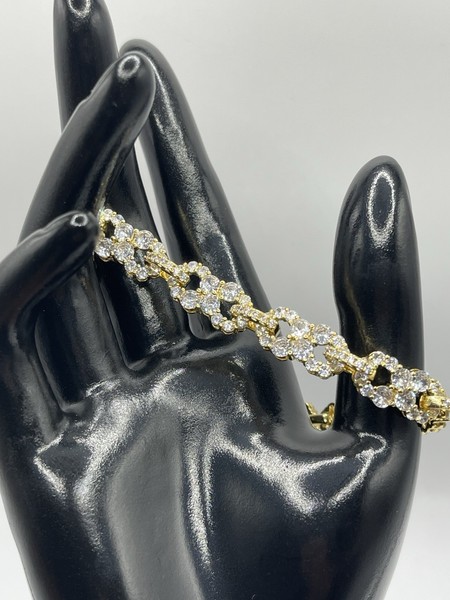 Alternate view of 18k Gold Plated Cubic Infinity Link Bracelet Inches