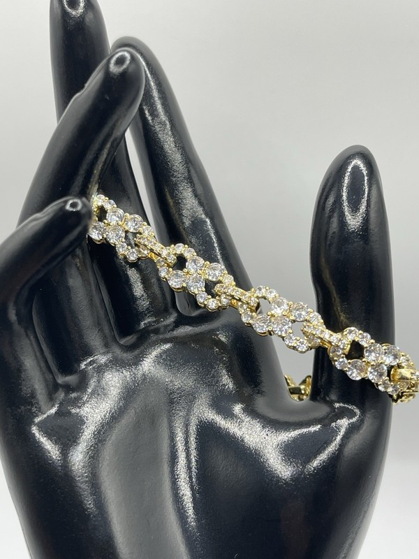 18k Gold Plated Cubic Infinity Link Bracelet Inches - Product main view