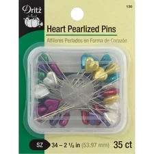 Dritz 130 Heart Pearlized Pins-Size 34 35/Pkg (3Pk)