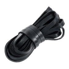 Flat Leather Cord 5.5 Yard 8mm Leather String Strips for DIY Crafts Black