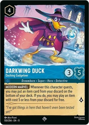 x4 Darkwing Duck - Dashing Gadgeteer - 150/204 - Super Rare Lorcana DLC11 Winter