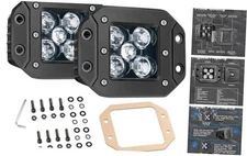 Flush LED Work Light Pods 2PCS 100W Off Road Rear Bumper Mount Driving Backup 