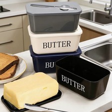 Butter Dish with Lid Knife Holder Tray Container Sealed Storage Box Cheese Dish