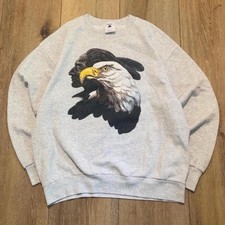Vintage 90s Native American  Eagle Nature Crewneck Size Xl Made In USA