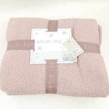 Barefoot Dreams CozyChic 45x60 Stacked Rib Border Blanket Antique Rose