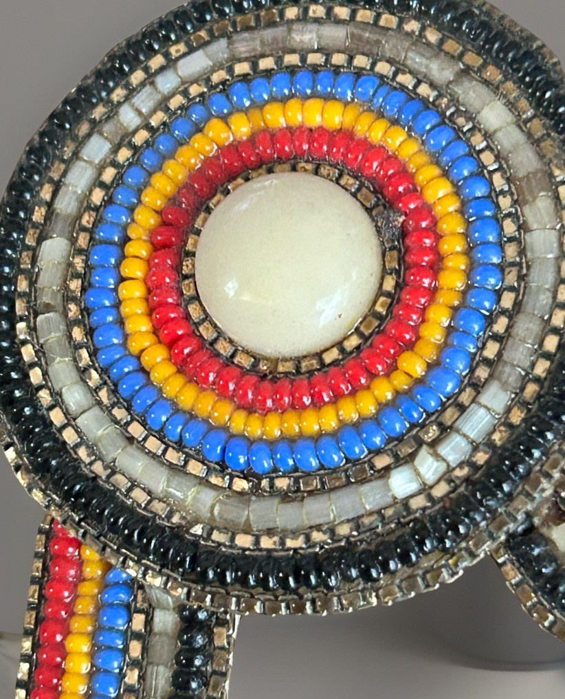 Beaded Dangle Statement Earrings 3” Signed &Dated… - image 2