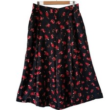 ANTHROPOLOGIE Maeve Floral Printed Wide Leg High Rise A-Line Culottes Size L NEW
