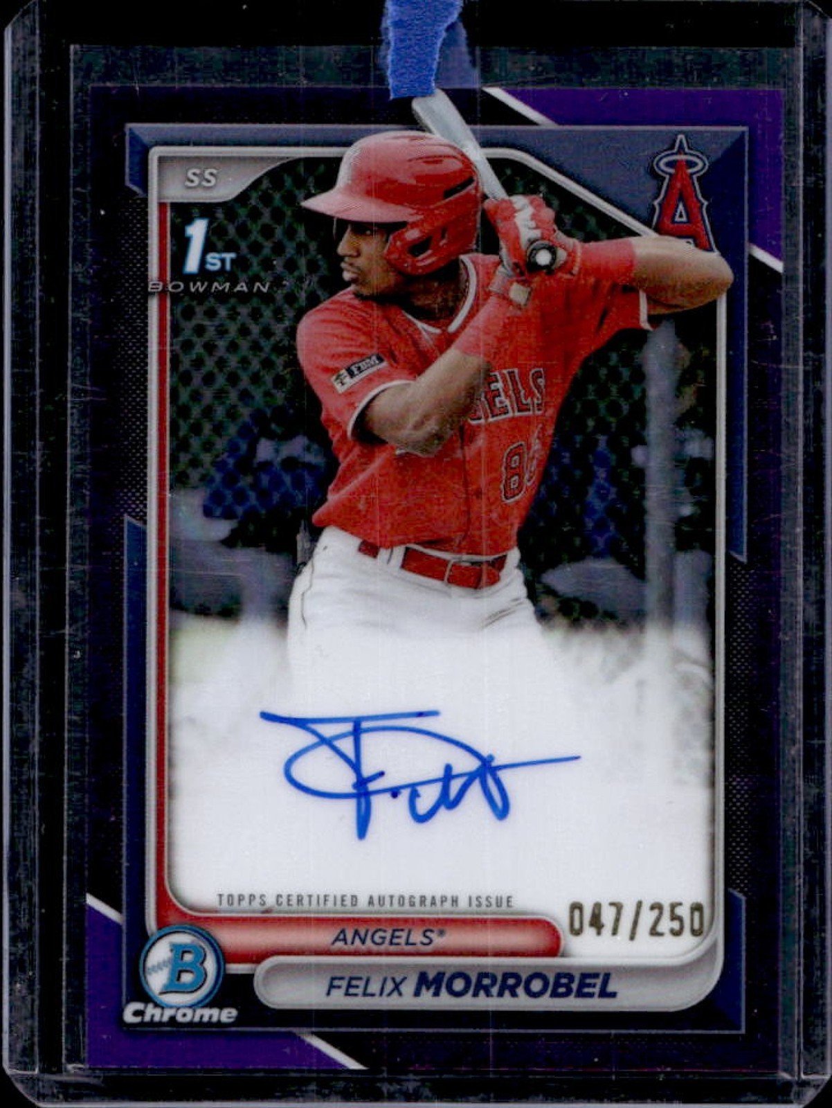 2024 Bowman Felix Morrobel Chrome Auto Purple Refractor 1st #/250 Angels