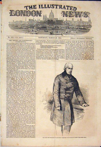 Original Old Antique Print Portrait Earl Berdeen Sketch House Lords London 1854