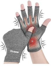 Arthritis Gloves Compression Pain Relief Hand Wrist Support Brace Antislip Gray