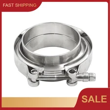 Joins 2.5" OD pipe 2.5 Inch V Band Clamp With Flange Male Female Stainless Steel