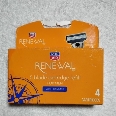 Rite Aid Renewal 5 blade refill for men 4 cartridges New in Box Fast Shipping 