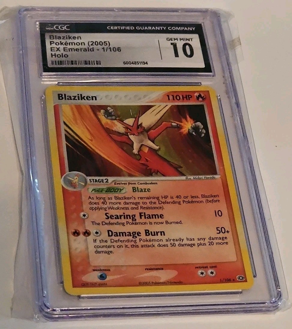 Pokemon Blaziken #1 Holo EX Emerald 2005 - CGC 10 Gem Mint Vintage 1/106
