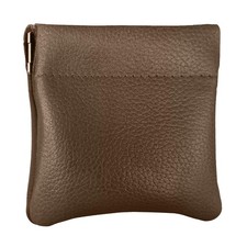 Nabob Leather Genuine Squeeze Coin Purse, Pouch Medium, olive