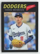 2026 Topps Heritage Roki Sasaki Black Chrome Border #39 /77 LA Dodgers