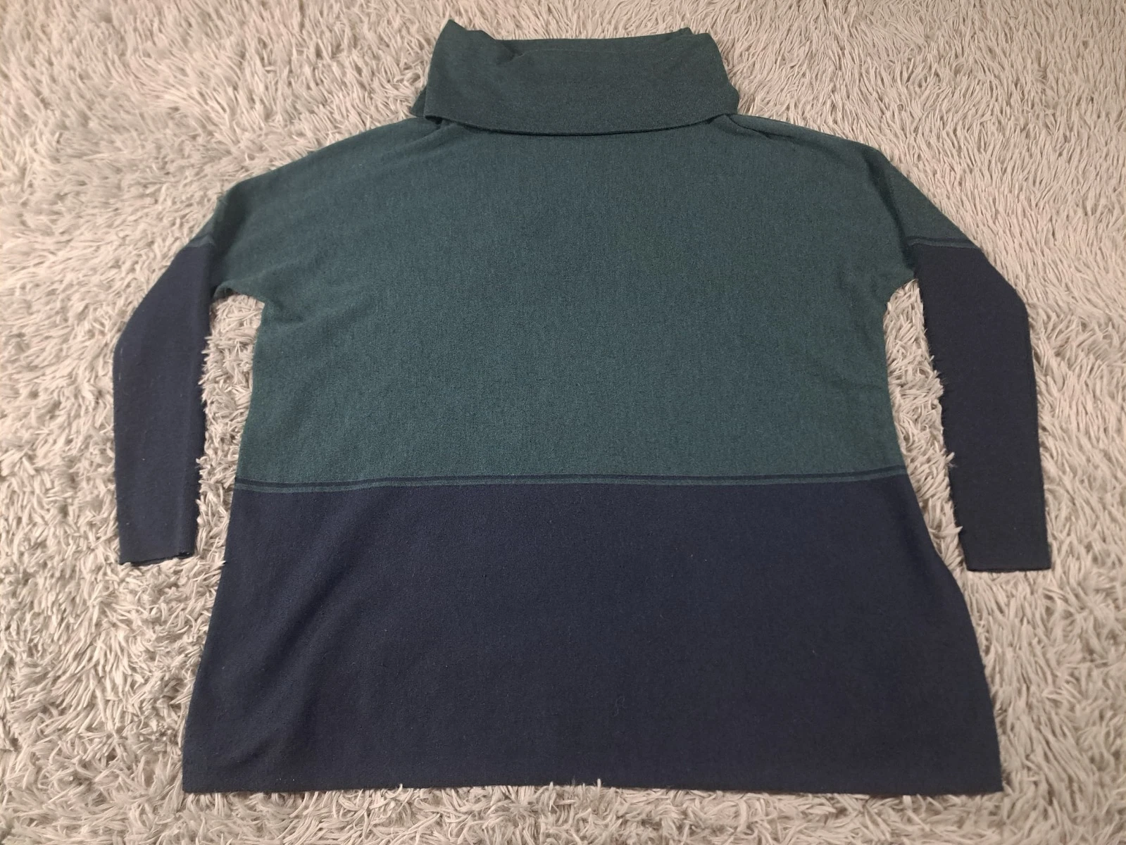 Smartwool Edgewood Sweater Womens Small Green Poncho Cowl Neck Oversized
