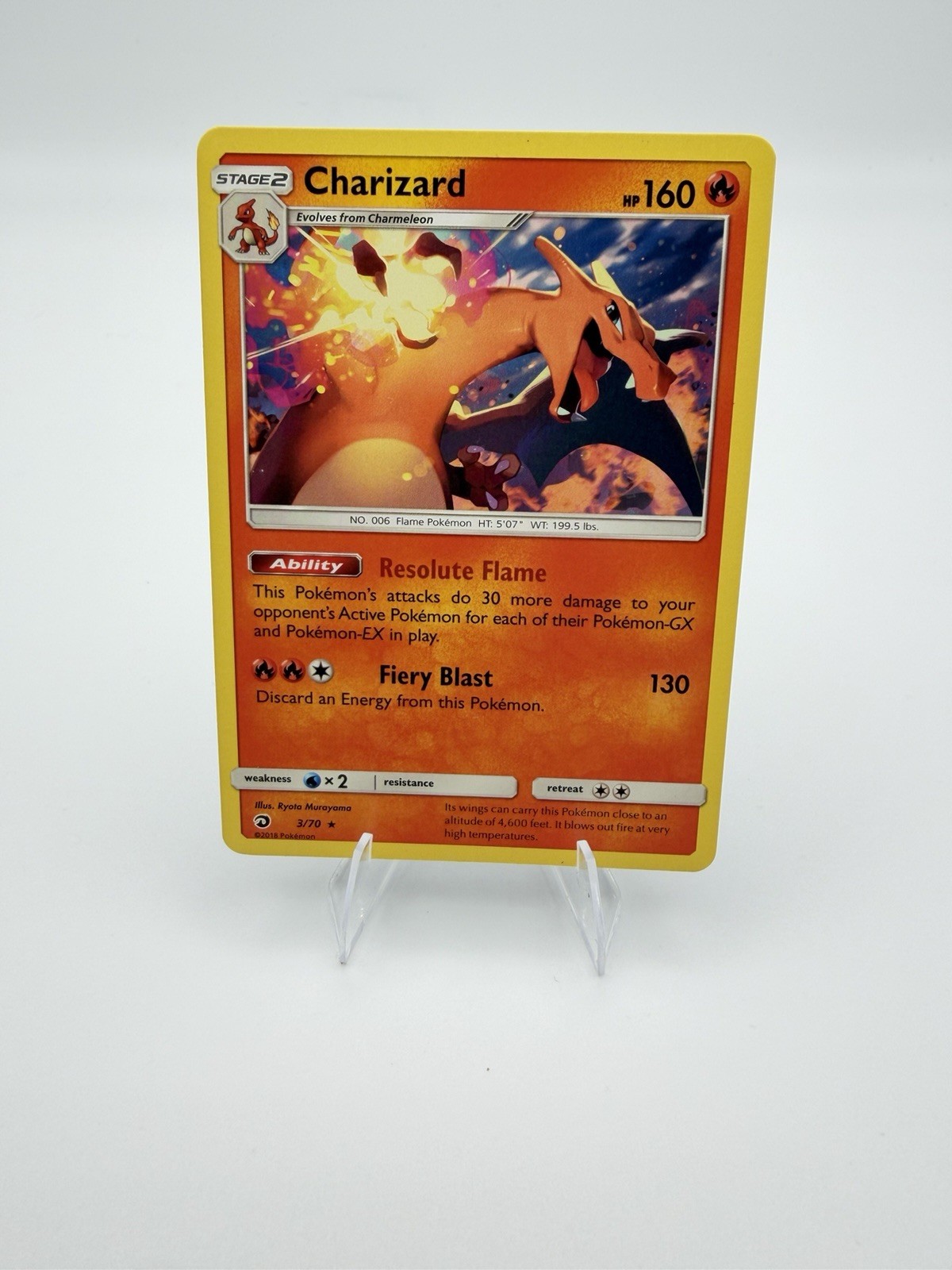 Charizard 3/70 Dragon Majesty Holo Rare Pokemon TCG English 2018 Stage 2 160 HP