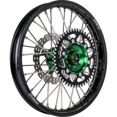 Warp 9 Complete Rear Wheel - Green/Black, 2.15X19 89-31972