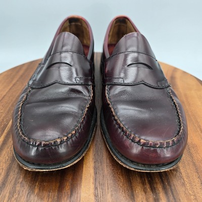 G.H. Bass Weejuns Penny Loafers Mens 10 D Burgundy Leather  display picture 3