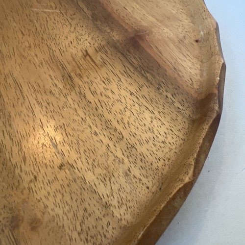Servizio da tavola vintage anni 60 in legno di acacia americana con bordi capesante 11,5" - Foto 4 di 8