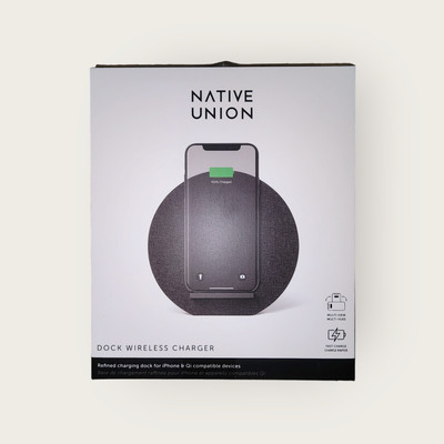 Native Union Dock Wireless Charger   Dark Grey   NWT
