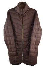 F&F womans Long Padded puffer Jacket Parka Anorak Purple Size 14 Outdoors Warm