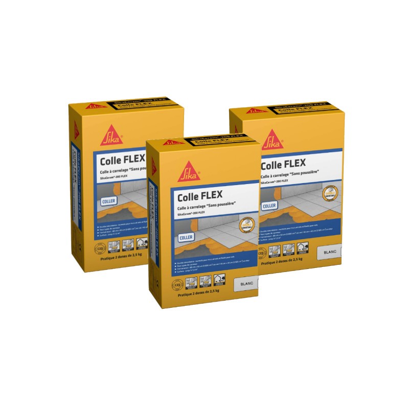 Colle à carrelage SIKA SikaCeram 200 Flex blanc mortier déformable faïence murale
