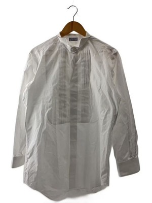 YVES SAINT LAURENT Tuxedo Shirt, Long Sleeve, White Cotton, Solid Color