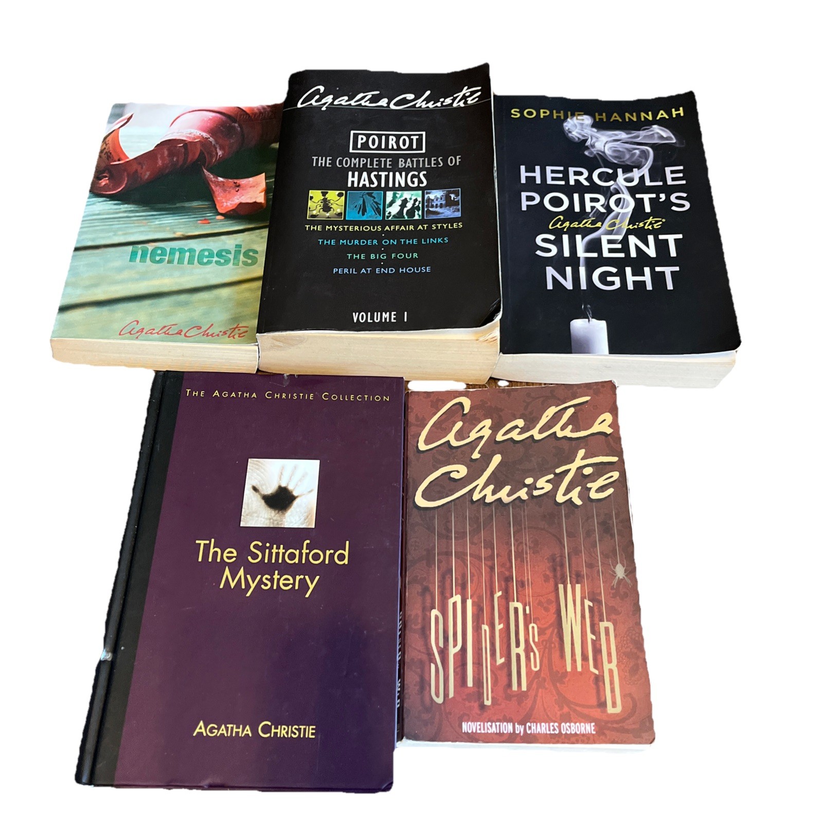 Agatha Christie Book Bundle Poirot Complete Battles of Hastings, Spiders Web Etc