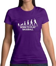 Born To Play Baseball - Womens T-Shirt - Base Ball Player Fan Love Bat