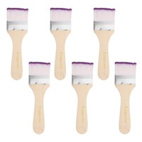 6 Pcs Pinselset, 6,2 Zoll Nylonborsten Flachpinsel FüR #8 Lila/Weiß