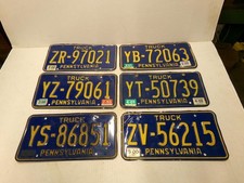 Pennsylvania Truck License Plate Lot of 6