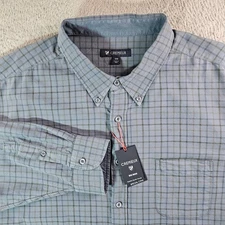 NEW Cremieux Shirt Men 3XB Button Up Long Sleeve Blue Plaid