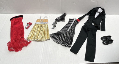 VTG pullip/Barbie/Ken Fancy Doll Clothing/accessories 7 pc. Lot