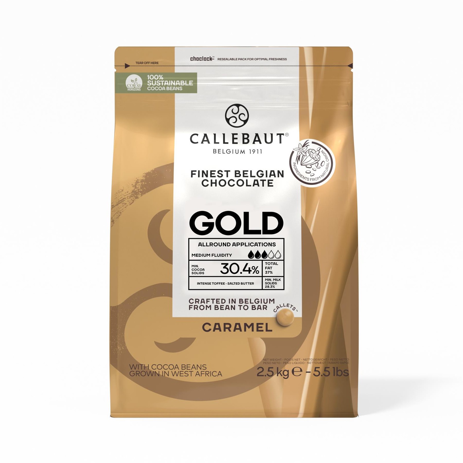 Callebaut Gold Chocolate Callets 30.4% 1x2.5kg