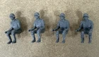 Marx 54mm WWII German Sitting for Motorcycle Sidecar Reissue, Set of Four