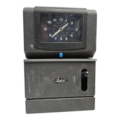 Lathem Time Clock Recorder Mechanical Punch Clock Black Vintage