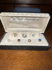 Tie Tack Assortment Cultured Pearl Look Vintage
