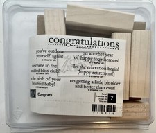From Stampin' Up - Set of 7 Congrats Rubber Stamps in Orig Package Never Used