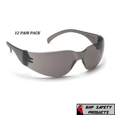PYRAMEX MINI INTRUDER SAFETY GLASSES SMOKE/GRAY LENS KIDS S4120SN (12 PAIR)