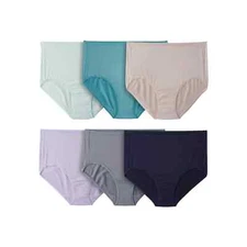 Fruit of the Loom Women's Breathable Cooling Stripes Brief Underwear, 6-Pack