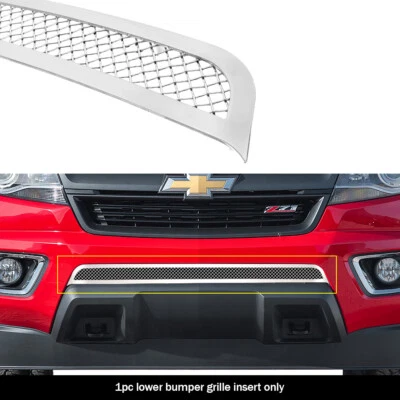 Fits 2015-2020 Chevy Colorado Lower Bumper Stainless Chrome Mesh Grille Insert - Image 1 of 4