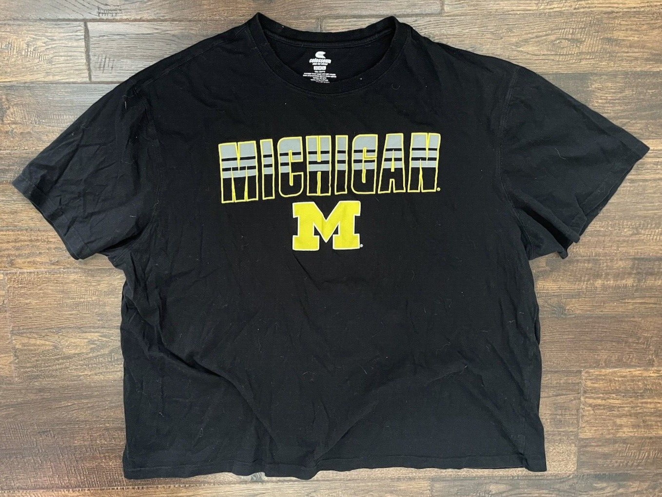 COLOSSUEM Men's 3XL MICHIGAN T-Shirt Short Sleeve Blue & Gold