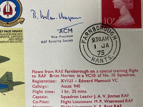RAF Cover - 10 Squadron - Signed Sir R. Ivelaw-Chapman, WW2 Pilot Shot Down, POW - Bild 3 von 6
